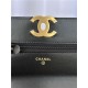 Chanel 19 WALLET ON CHAIN-A Shiny Lambskin, Gold/Silver-Tone & Ruthenium-Finish Metal Black A