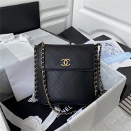 Chanel FLAP BAG AS4064 Lambskin & Gold-Tone Metal Black High