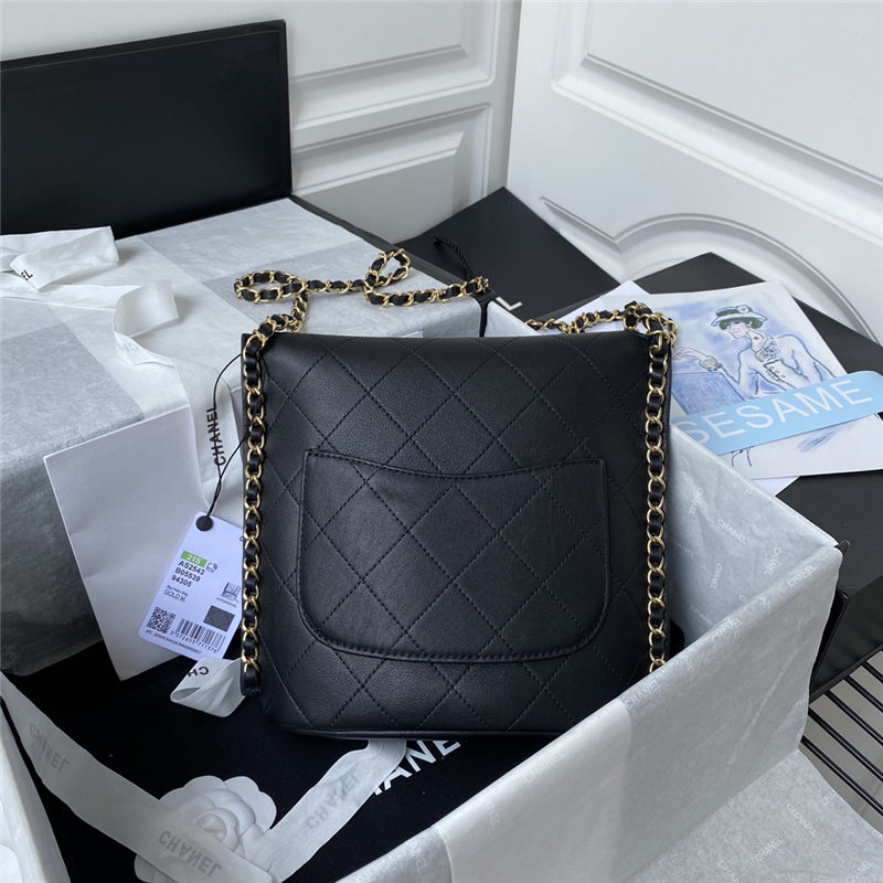 Chanel FLAP BAG AS4064 Lambskin & Gold-Tone Metal Black High