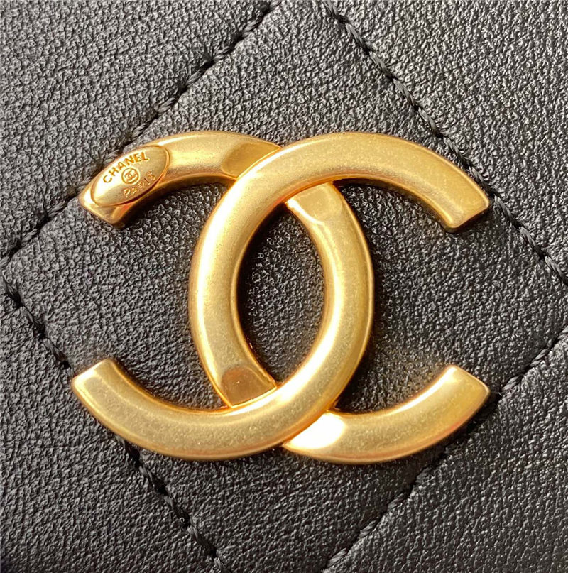 Chanel FLAP BAG AS4064 Lambskin & Gold-Tone Metal Black High