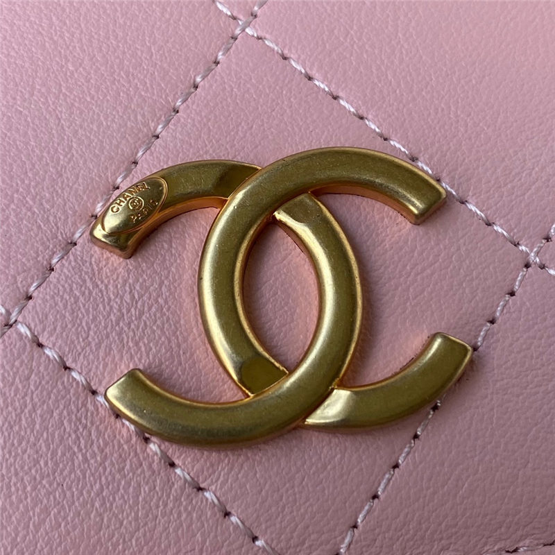 Chanel FLAP BAG AS4064 Lambskin & Gold-Tone Metal White High