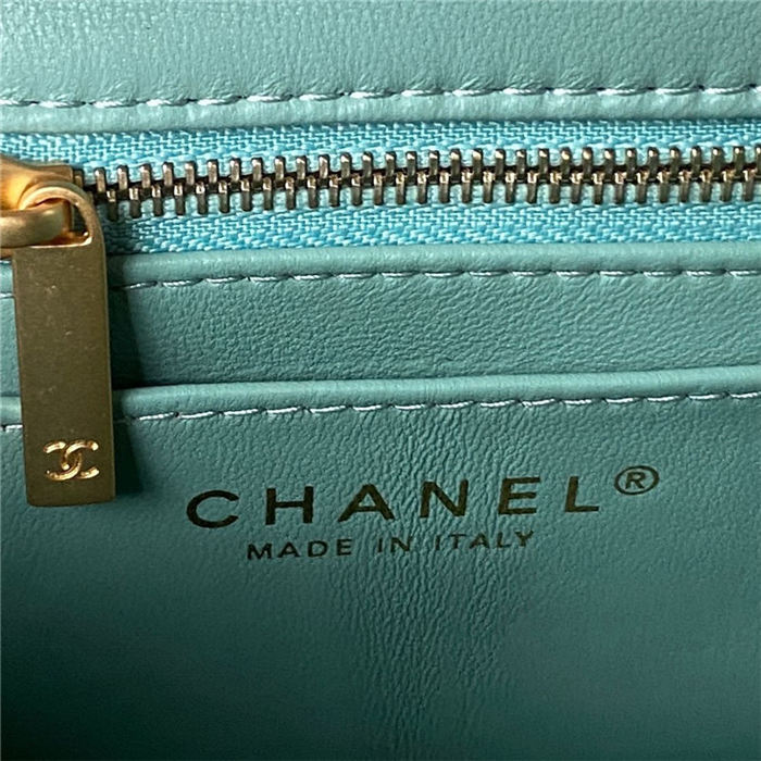 Chanel MINI FLAP BAG AS4041 Lambskin & Gold-Tone Metal Blue-II High