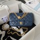 Chanel MINI FLAP BAG AS4041 Lambskin & Gold-Tone Metal Blue-Navy High