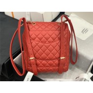 Chanel Small Backpack Lambskin 91120 Gold-Metal Red High