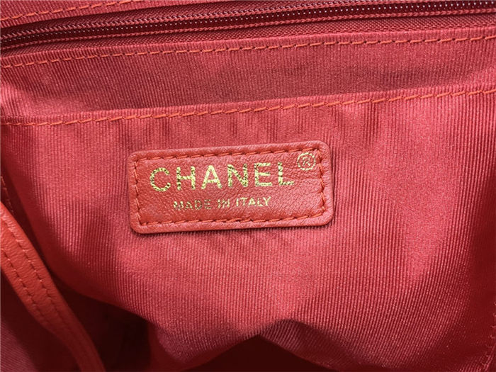 Chanel Small Backpack Lambskin 91120 Gold-Metal Red High