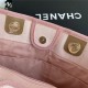 SHOPPING BAG Mixed Fibers, Calfskin & Gold-Tone Metal Pink High