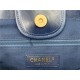 LARGE SHOPPING BAG Shiny Calfskin, Crystal Pearls, Strass, Enamel, Gold-Tone & Ruthenium-Finish Metal Navy Blue High