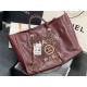 LARGE SHOPPING BAG Shiny Calfskin, Crystal Pearls, Strass, Enamel, Gold-Tone & Ruthenium-Finish Metal Burgundy High