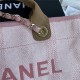 LARGE SHOPPING BAG Mixed Fibers, Calfskin & Gold-Tone Metal Pink High