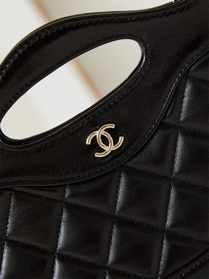 Chanel 31 Mini BAG Lambskin & Gold-Tone Metal AP3656 Black A