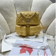 Chanel BACKPACK AS3860 Calfskin & Gold-Tone Metal Yellow A