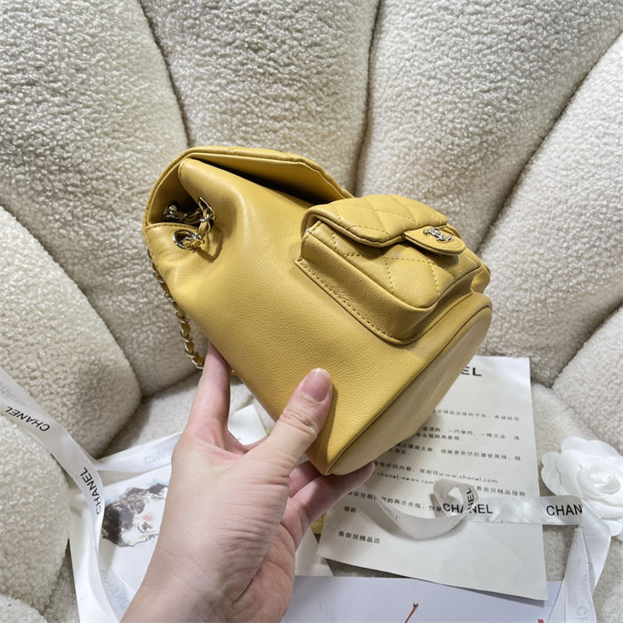 Chanel BACKPACK AS3860 Calfskin & Gold-Tone Metal Yellow A