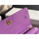 CLASSIC LONG FLAP WALLET Lambskin & Gold-Tone Metal Purple High