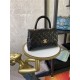 SMALL FLAP BAG WITH TOP HANDLE Shiny Calfskin Gold Metal Black High