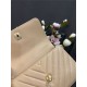 SMALL FLAP BAG WITH TOP HANDLE Chevrons Pattern Grained Calfskin Gold Metal Beige High