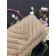 SMALL FLAP BAG WITH TOP HANDLE Chevrons Pattern Grained Calfskin Gold Metal Beige High