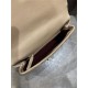 FLAP BAG WITH TOP HANDLE Chevrons Pattern Grained Calfskin Gold Metal Beige High