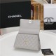 SMALL FLAP BAG WITH TOP HANDLE Grained Calfskin Grey Gold Metal High