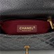 SMALL FLAP BAG WITH TOP HANDLE Grained Calfskin Gold Metal High