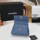 SMALL FLAP BAG WITH TOP HANDLE Grained Calfskin Gold Metal Blue High