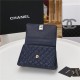 SMALL FLAP BAG WITH TOP HANDLE Grained Calfskin Gold Metal Navy High