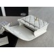 Chanel SMALL FLAP BAG WITH TOP HANDLE Grained Calfskin & Gold-Tone Metal AS3652 White A