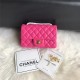 Mini CLASSIC HANDBAG Lambskin Gold Metal Fuchsia B