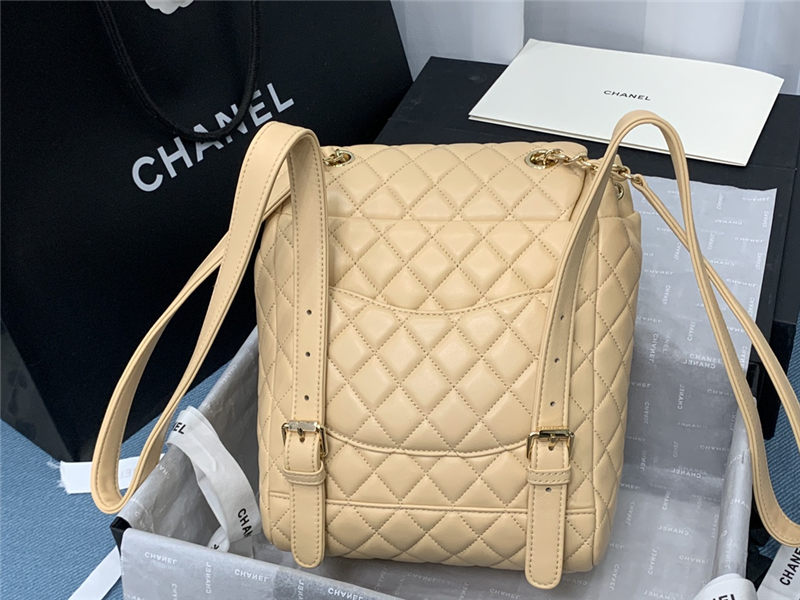 Chanel Small Backpack Lambskin 91120 Gold-Metal Nude High