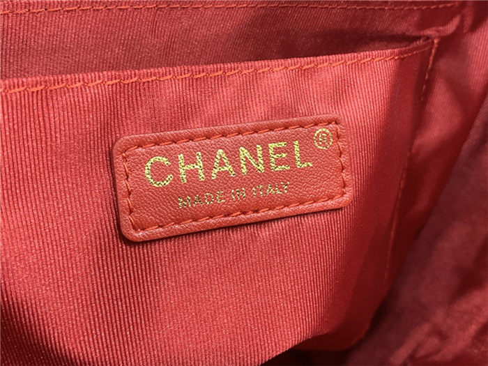 Chanel Medium Backpack Lambskin 91121 Gold-Metal Red High