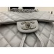 Chanel Medium Backpack Lambskin 91121 Silver-Metal Grey High