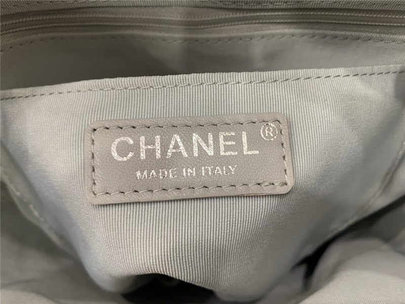 Chanel Medium Backpack Lambskin 91121 Silver-Metal Grey High