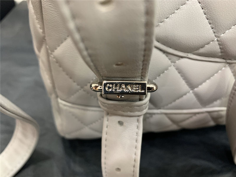 Chanel Medium Backpack Lambskin 91121 Silver-Metal Grey High