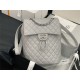 Chanel Medium Backpack Lambskin 91121 Silver-Metal Grey High