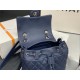 Chanel Medium Backpack Lambskin 91121 Silver-Metal Navy High