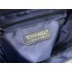 Chanel Medium Backpack Lambskin 91121 Silver-Metal Navy High