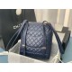 Chanel Medium Backpack Lambskin 91121 Gold-Metal Navy High