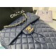 Chanel Medium Backpack Lambskin 91121 Gold-Metal Navy High