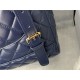 Chanel Medium Backpack Lambskin 91121 Gold-Metal Navy High