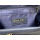 Chanel Medium Backpack Lambskin 91121 Gold-Metal Navy High