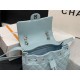 Chanel Medium Backpack Lambskin 91121 Silver-Metal Blue High