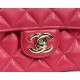 Chanel SMALL FLAP BAG With Top Diamond Handle Lambskin & Gold-Tone Metal AS4141 Fuchsia High