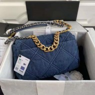 Large Chanel 19 Flap Bag Denim High