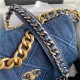 Large Chanel 19 Flap Bag Denim High