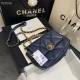 Chanel 19 Flap Bag Goatskin/Lambskin Navy High