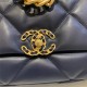 Chanel 19 Flap Bag Goatskin/Lambskin Navy High