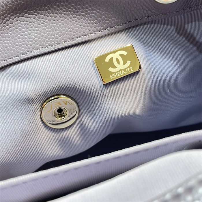 Chanel BACKPACK AS3860 Grained Shiny Calfskin & Gold-Tone Metal Purple A