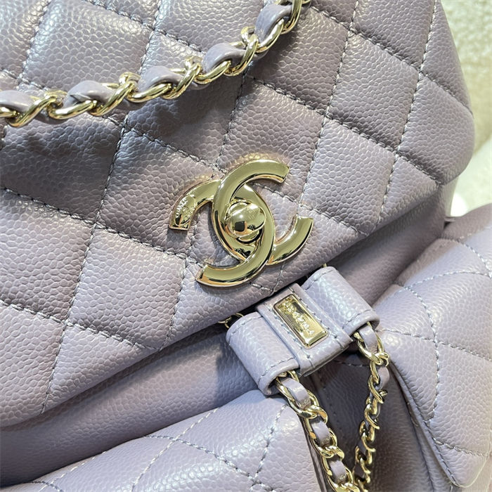 Chanel BACKPACK AS3860 Grained Shiny Calfskin & Gold-Tone Metal Purple A