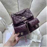 Chanel BACKPACK AS3860 Grained Shiny Calfskin & Gold-Tone Metal Burgundy A