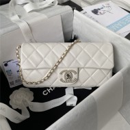 Chanel FLAP BAG AS3791 Lambskin & Gold-Tone Metal White High