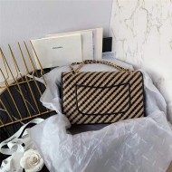 Chanel FLAP BAG AS3791 Lambskin & Gold-Tone Metal Beige High